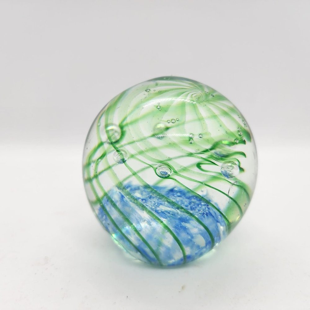 Vintage Hand Blown Art Glass Paperweight - 2.5" Tall